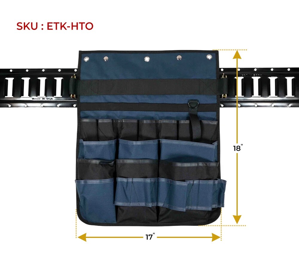 E-Track Hanging Tool Organizer for Enclosed Trailer, Multi Pocket Tool Holder