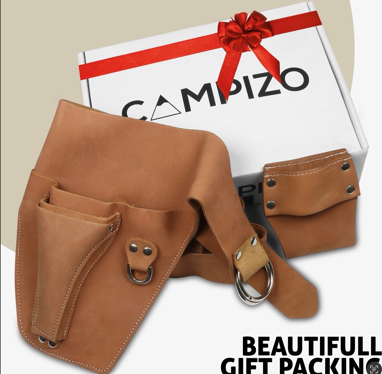 Leather Garden Tool Belt Utility Belt, Carpenter Electrician Tool Pouch Hammer
