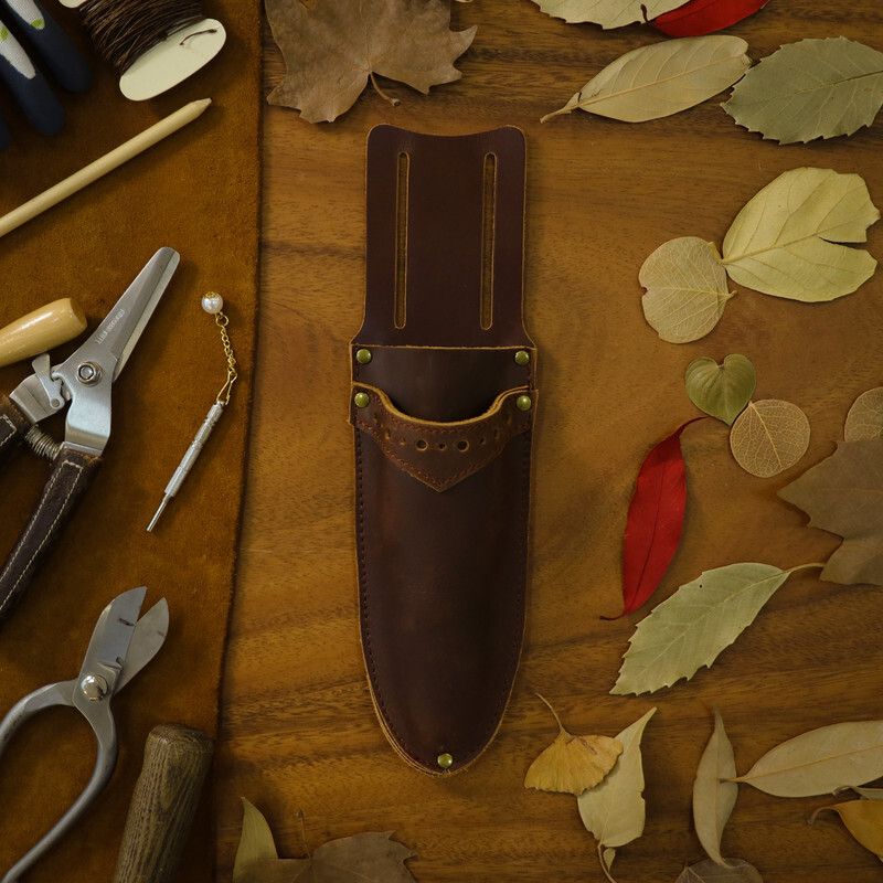 TOURBON 2-in-1 Leather Garden Pruner Transplanting Trowel Belt Holster Cover