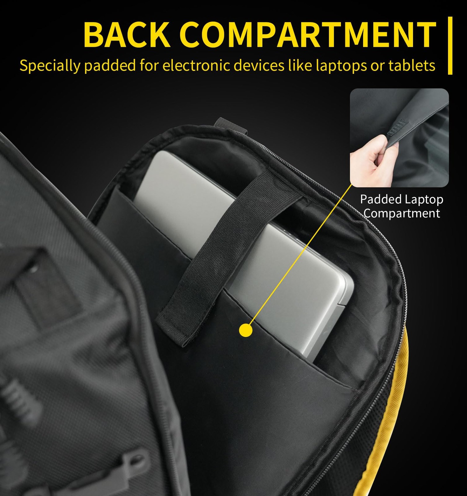 Tool Backpack, Heavy-Duty Organizer Bag for Men Large, Black & Orange