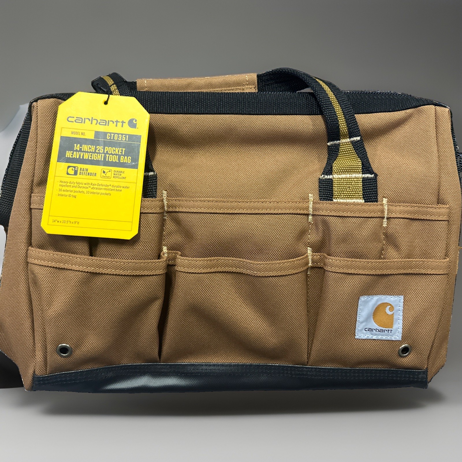 Carhartt 14 Inch Heavyweight Tool Bag with 25 Pockets Brown – NEW