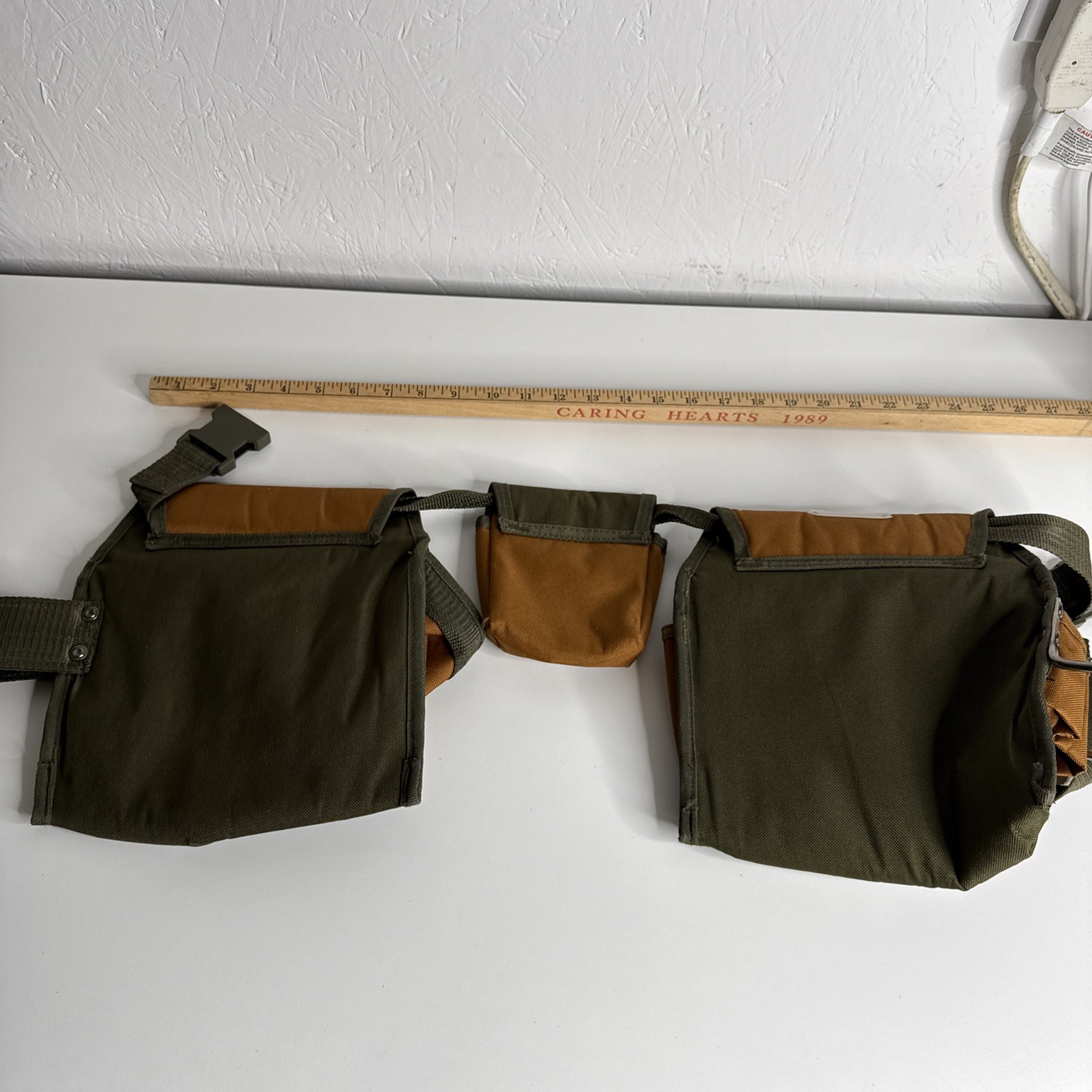 Double BucketBoss Builders Rig Tool Belt with Belt Hammer Holder and Pouch