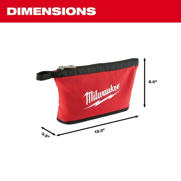 Milwaukee Tool 48-22-8180 Tool Pouch, Black, Red, Canvas, 1 Pockets