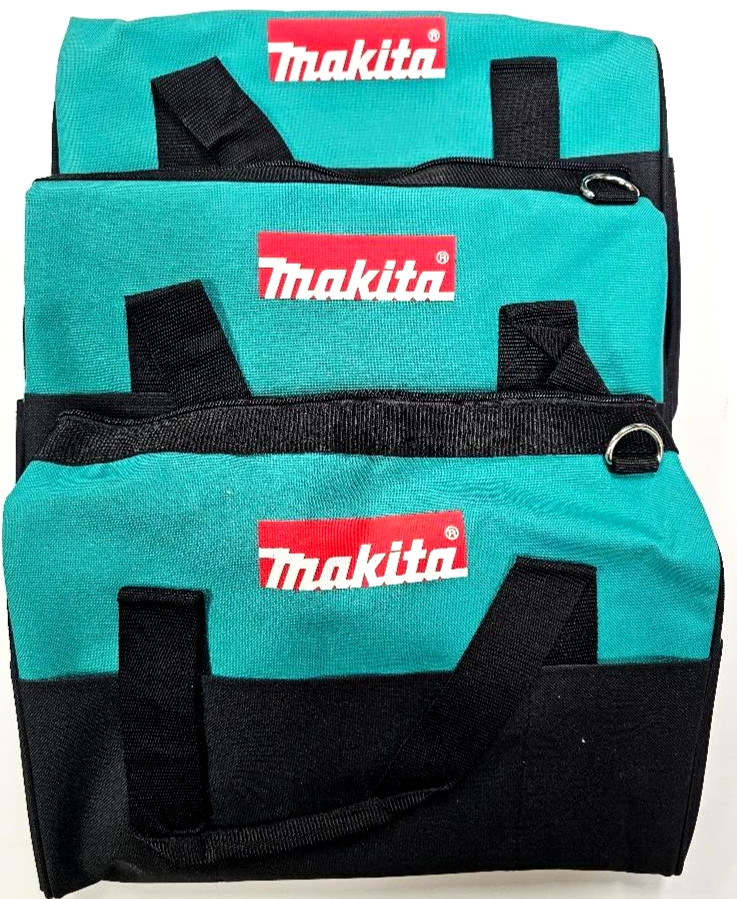 3) Makita 14″x 9″ x 11 Tool Bags/Case 8 Pockets Fr 18V Drill, Saw 18 Volt Strap