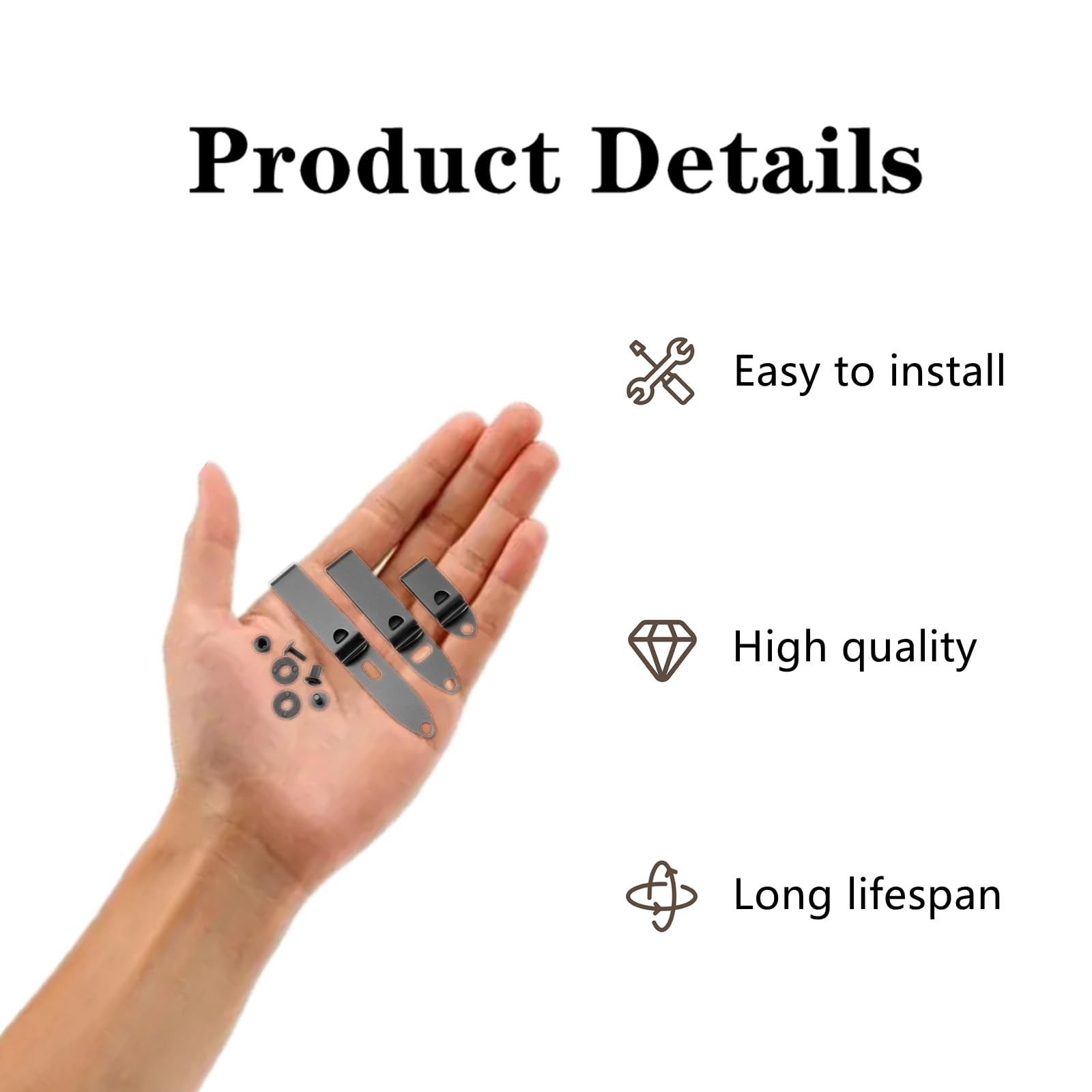 3 Set Knife Sheath Clip Sturdy Kydex Knife Belt Clip with Screws for Kydex Sh…