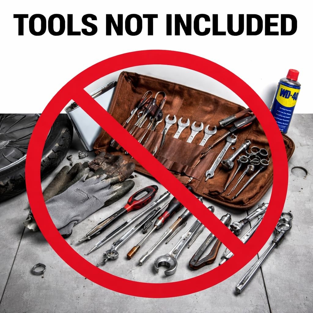 DarkRabbit Leather Roll up Tool Bag, 17 Pcs Tool Organizer, Motorcycle Tool R…