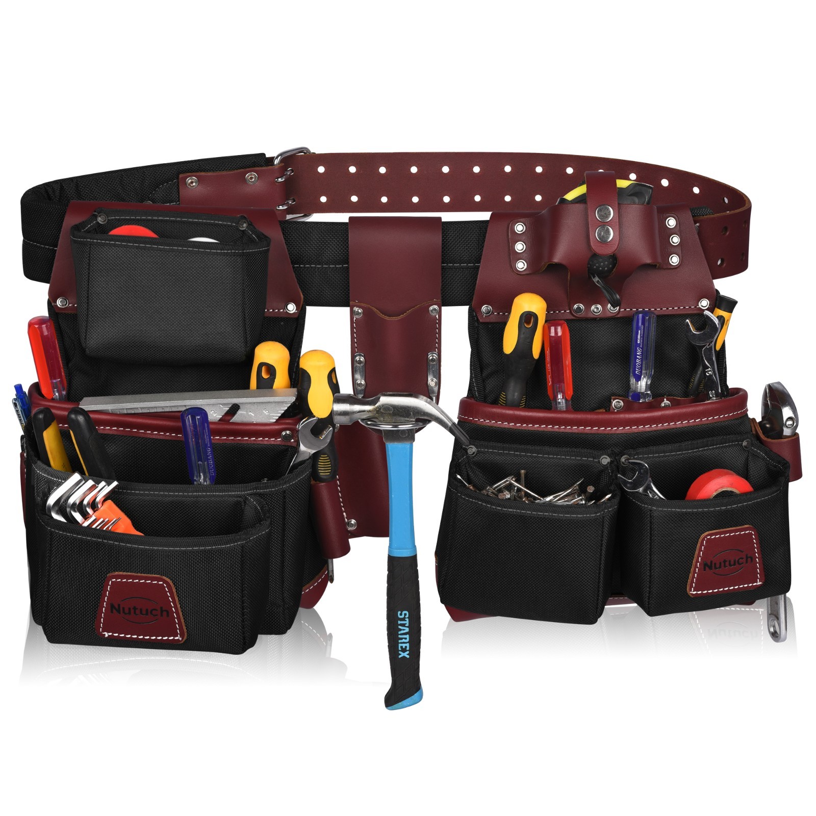 NUTUCH Nylon and Leather Tool Belt | Carpenter Tool Belts | Electrician