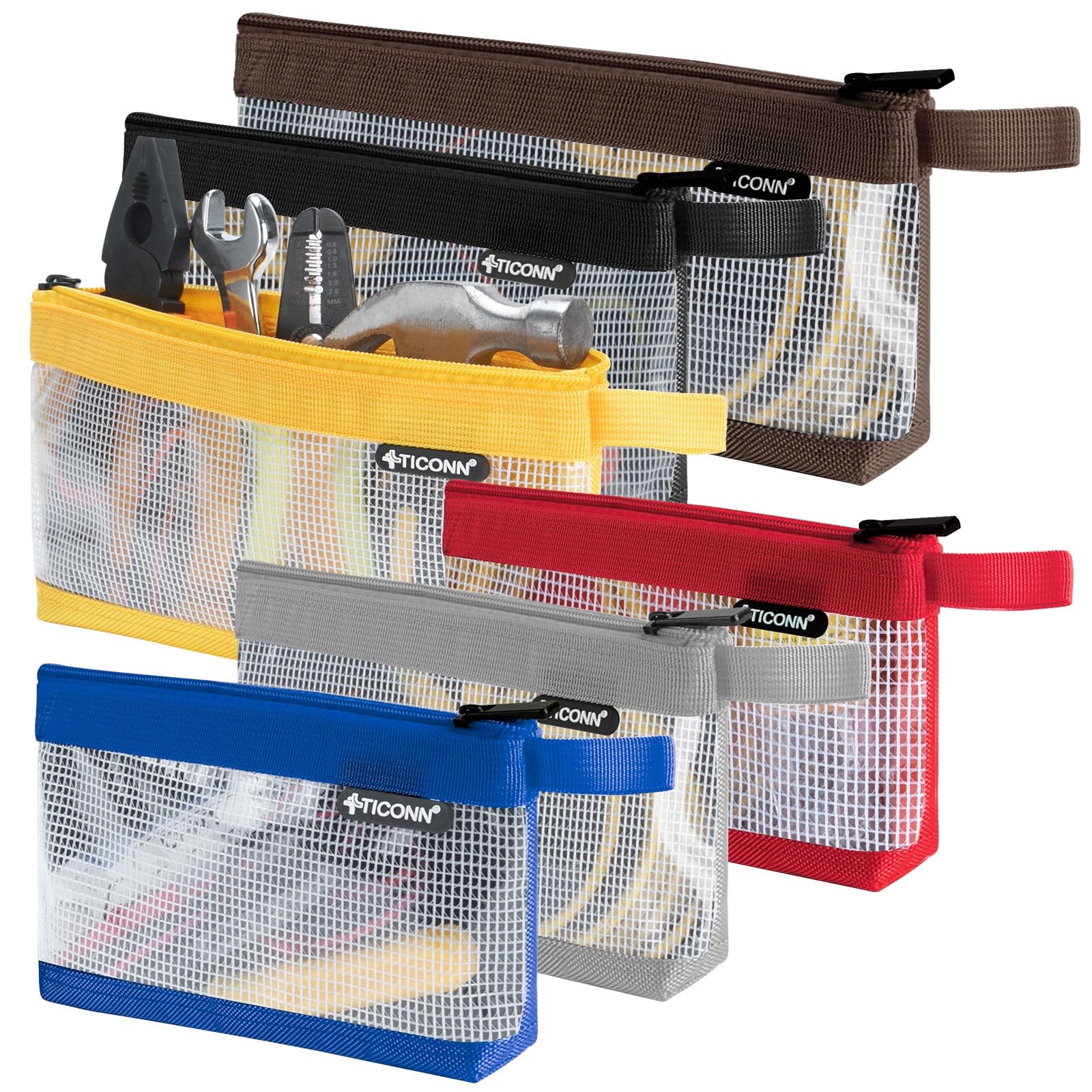 Tool Pouch, 1680D Oxford Small Tool Bag, Tool Pouches with Zipper, Clear Util…