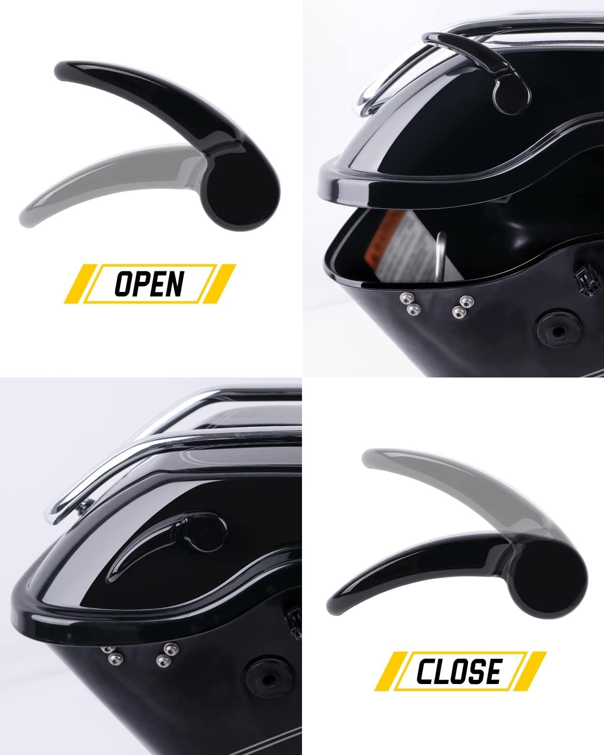 Black Saddlebag Latches Kit, Saddlebag Lifters Compatible for Harley Touring …