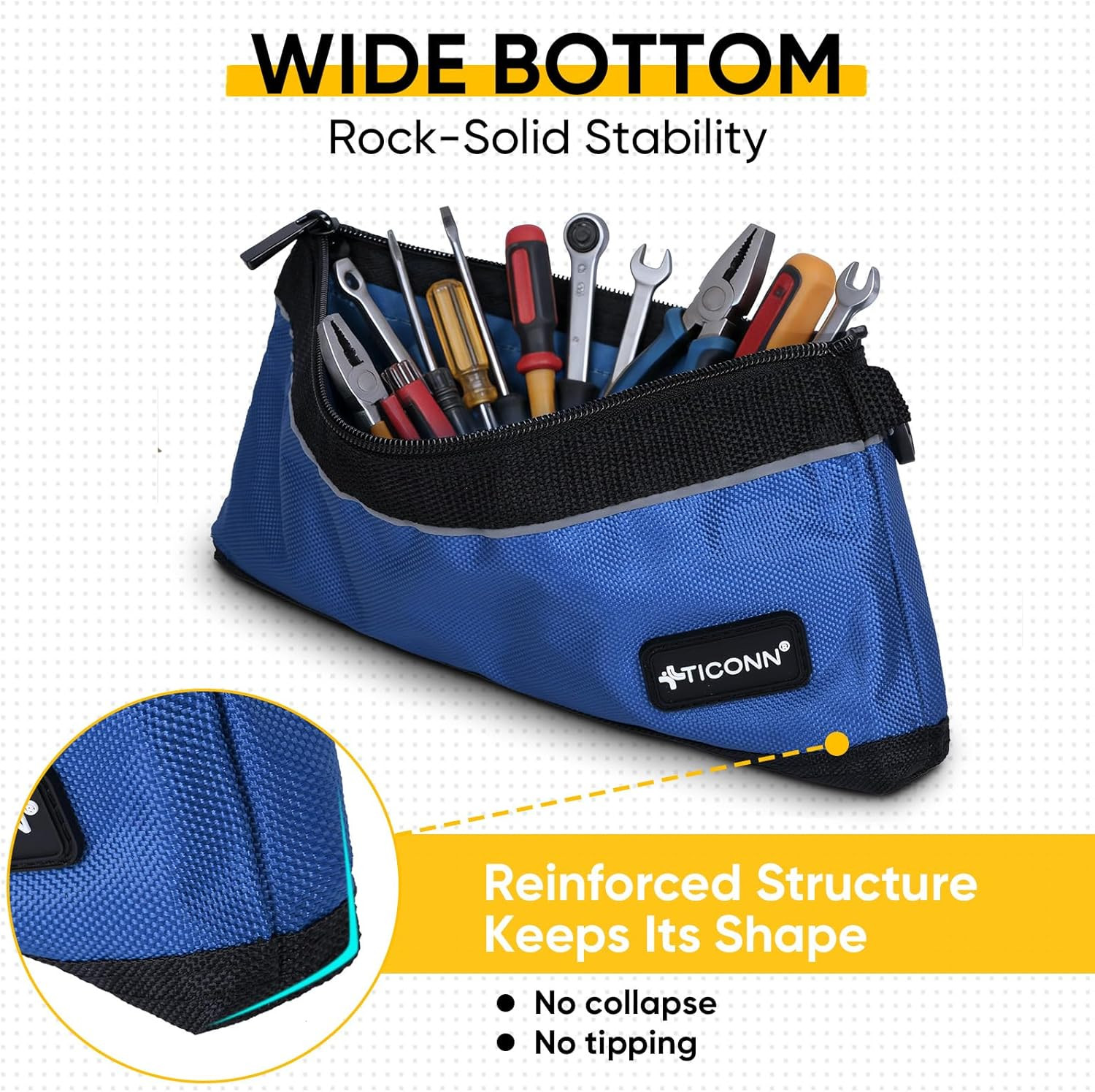 Tool Pouches with Zipper, 1680D Oxford Small Tool Bags, Waterproof Utility Bag Z