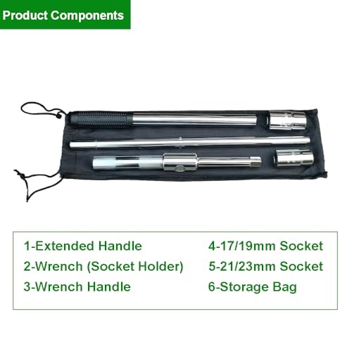 23″ Universal Lug Wrench, 4-Way Heavy Duty Tire Iron with 4″ Wheel