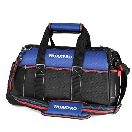 16″ Wide Mouth Tool Bag – Heavy Duty Cloth Storage, Waterproof Base, Adjustable