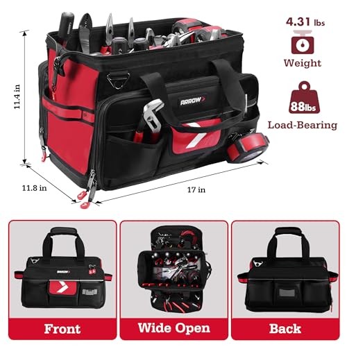 17″ Large Tool Bag with 36 Multipurpose Pockets – Tool Bags for 17 Inch