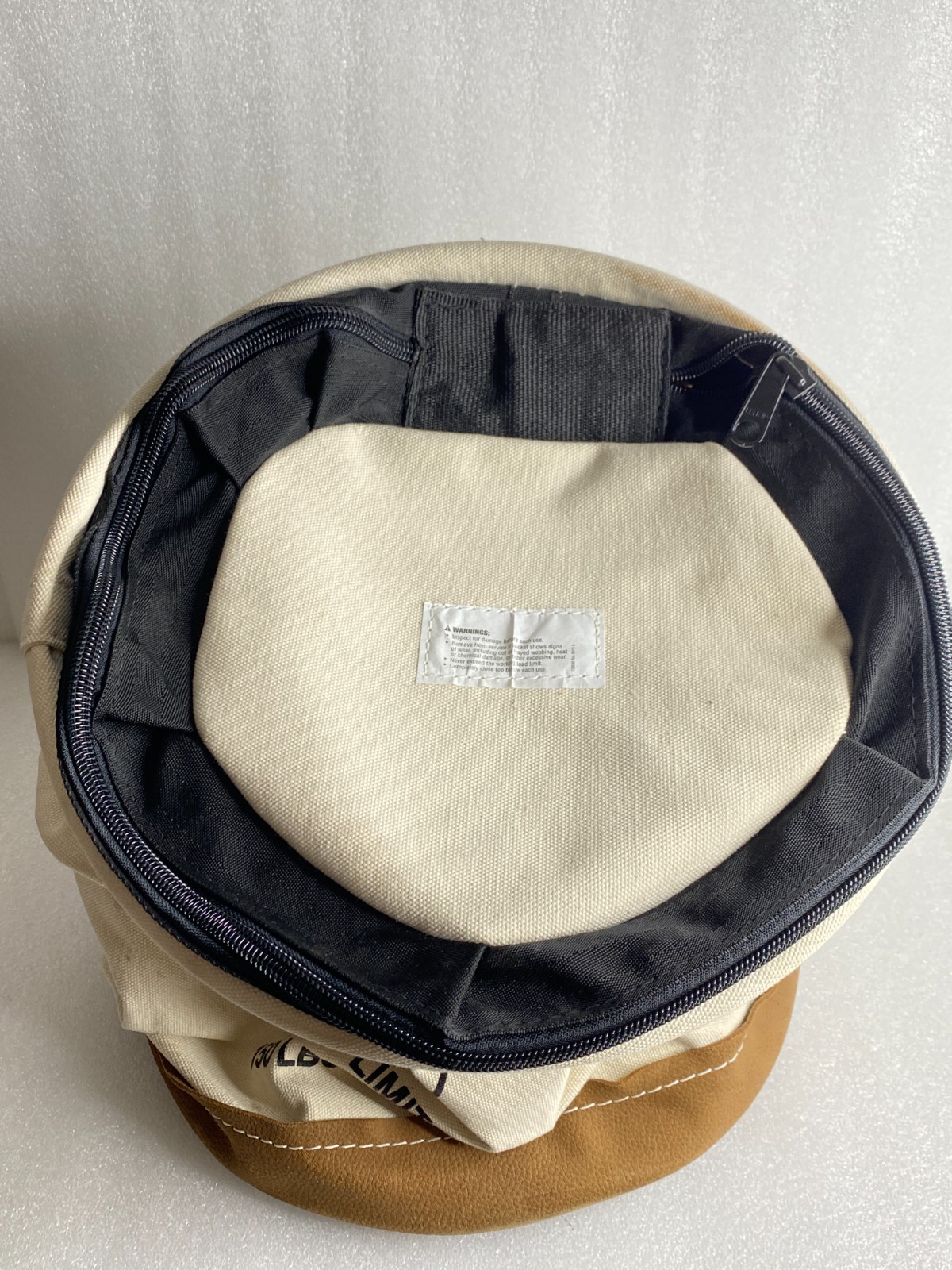 Klein Tools 17″ H/14” W 150lb. Canvas Bucket With Zip-Close Top & Leather Bottom