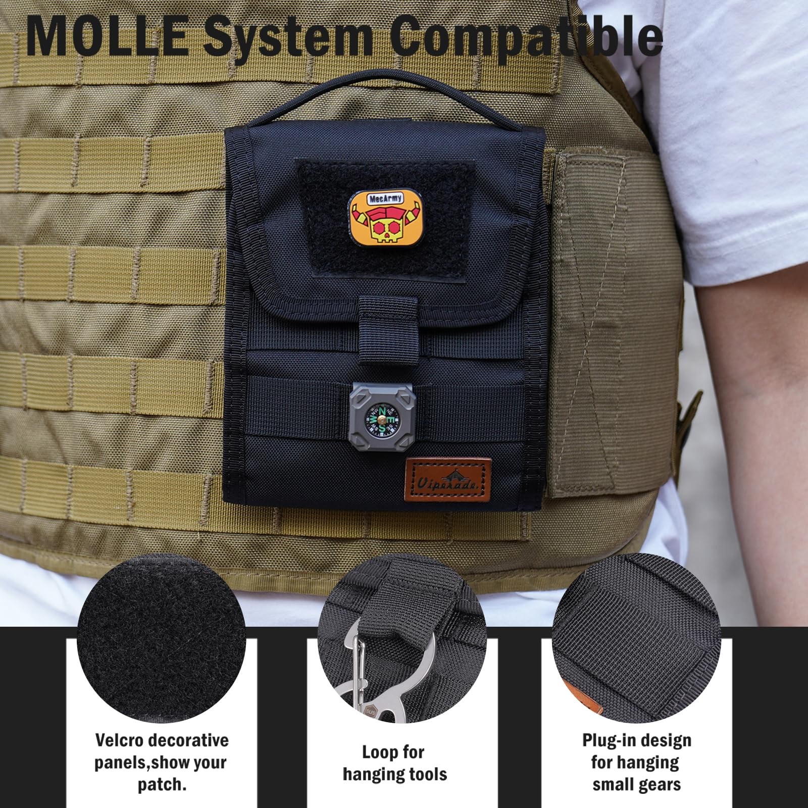 Ve12 Folding Edc Organizer Pouch Molle Tool Bag Trifold Tool Pouch Utility Edc P