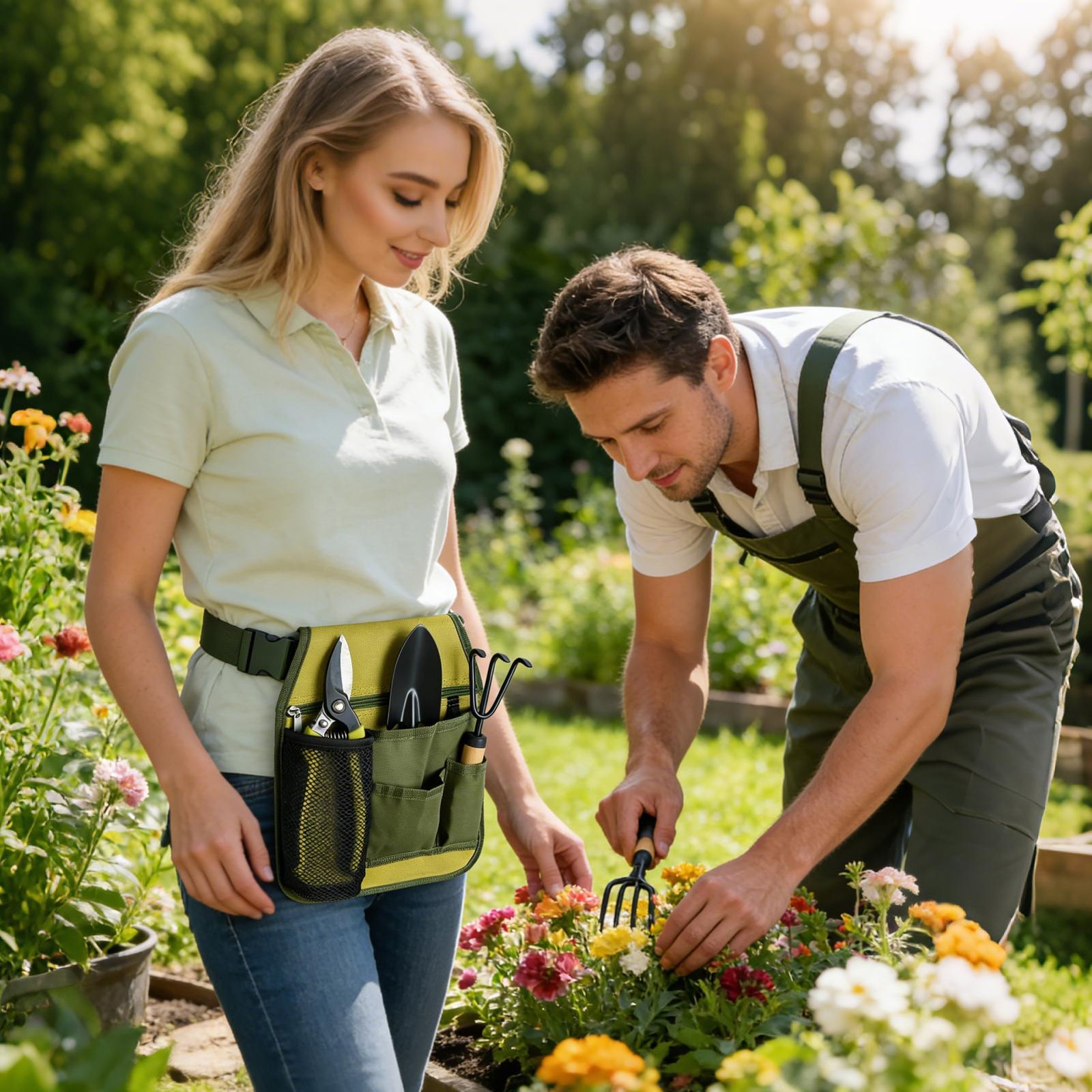 Tool Belt Garden Pouch Pocket Leather Builders Adjustable Hammer