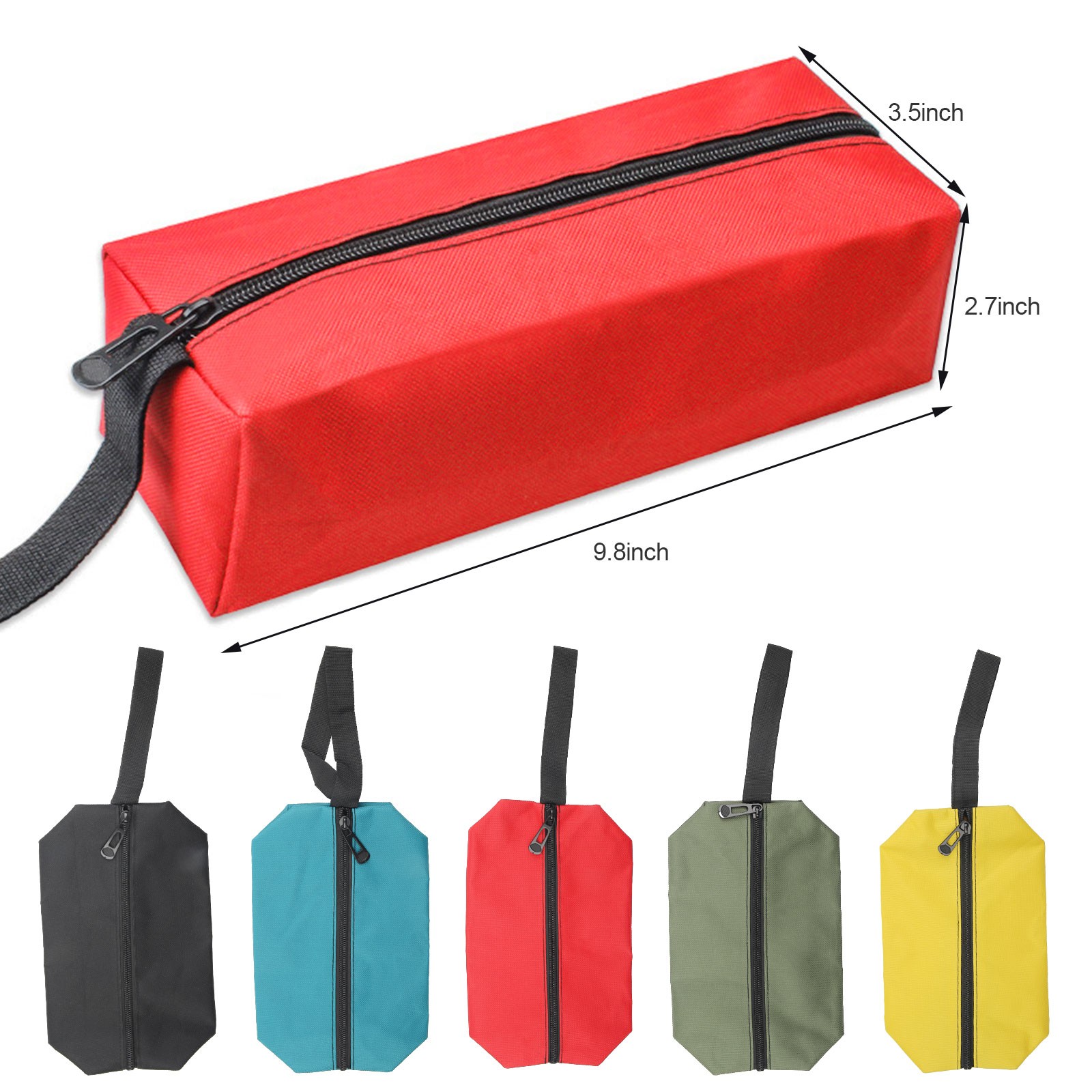 5PCS Canvas Tool Pouch Bags Zipper Small Multipurpose Pouch Heavy Duty Organizer