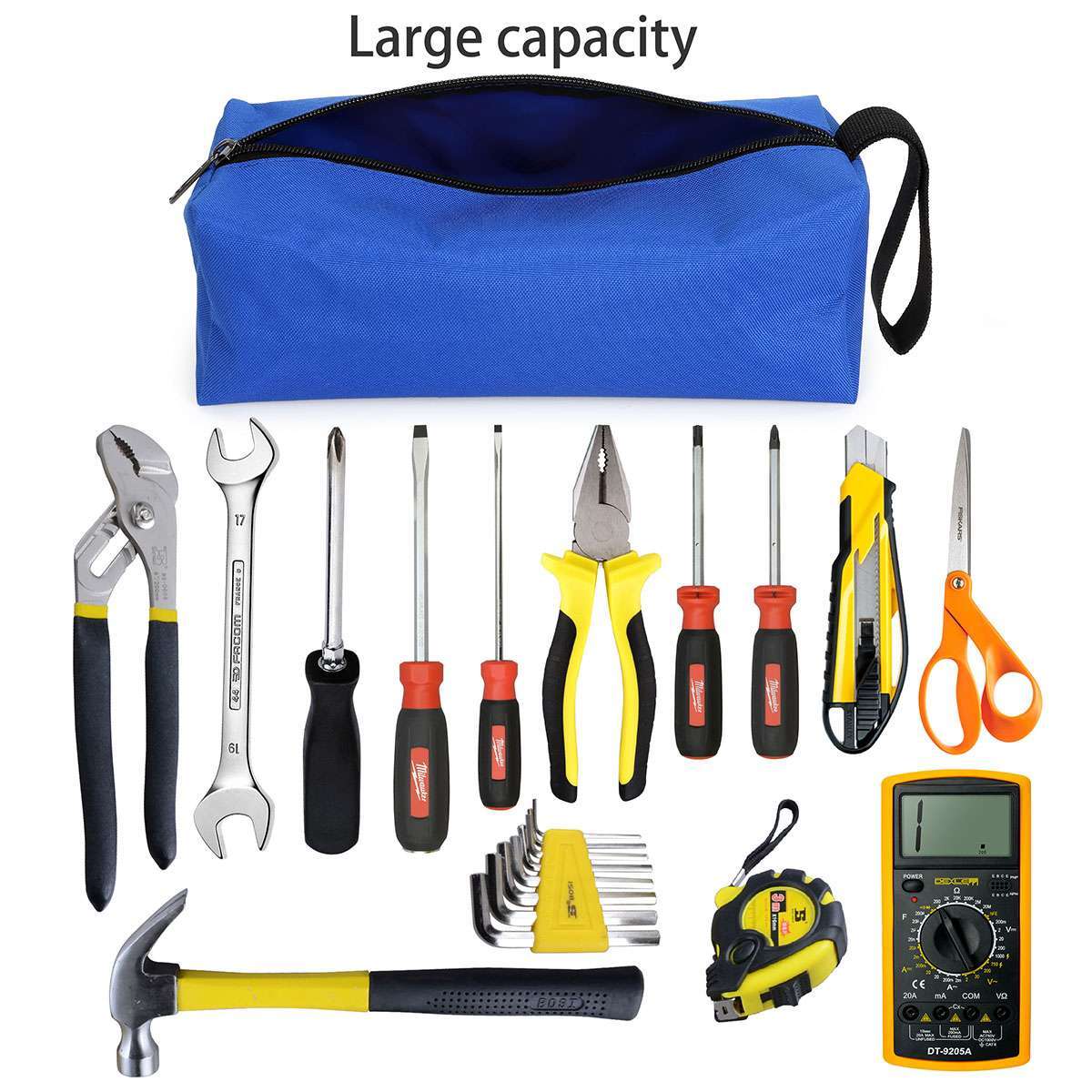 Oxford Cloth Tool Pouch Bag Zipper Small Multipurpose Organizer Pouch Heavy Duty