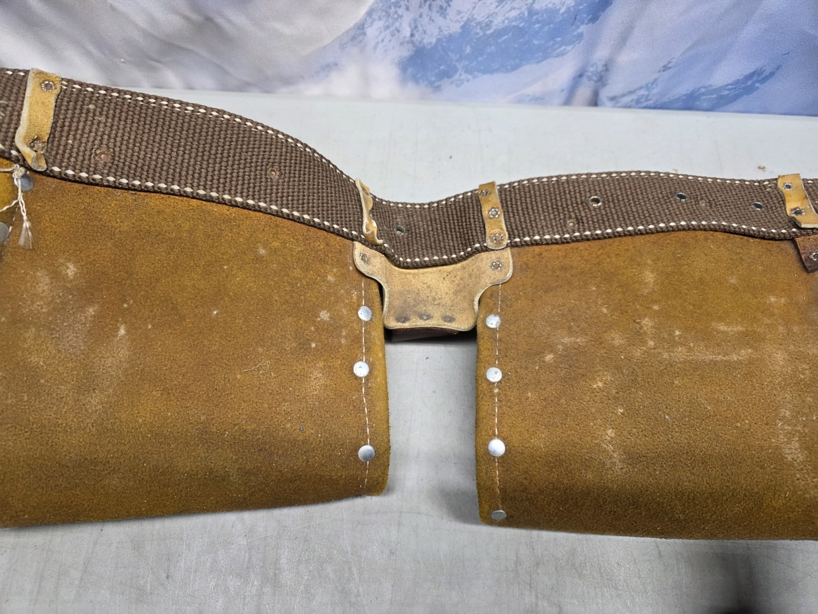🔥 Vtg Action Leathercraft ALA 427 Brown 11 Pocket Adjustable Tool Belt 34-38″
