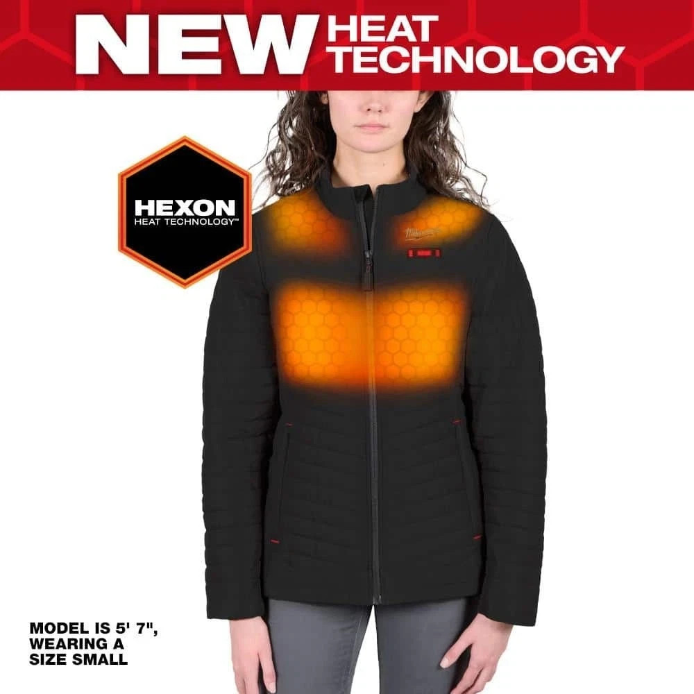 NEW MILWAUKEE WOMEN’S LARGE M12 12-Volt AXIS BLACK HEATED QUILTED JACKET KIT