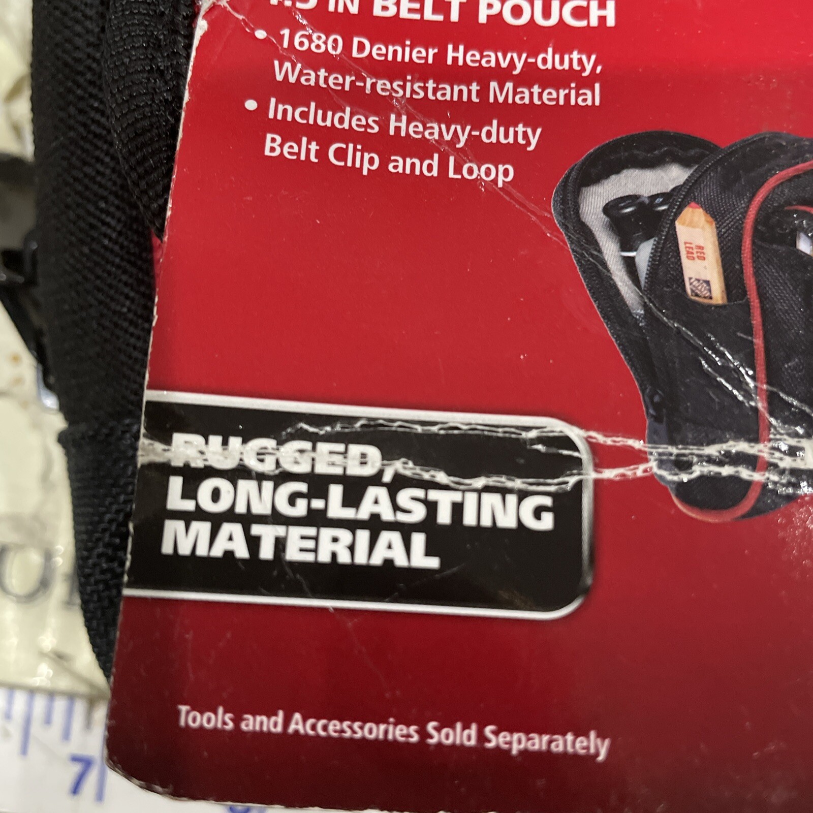 Husky 4.5 in. Clip-On Tool Belt Pouch 3 Pockets Durable Heavy Duty 570 971