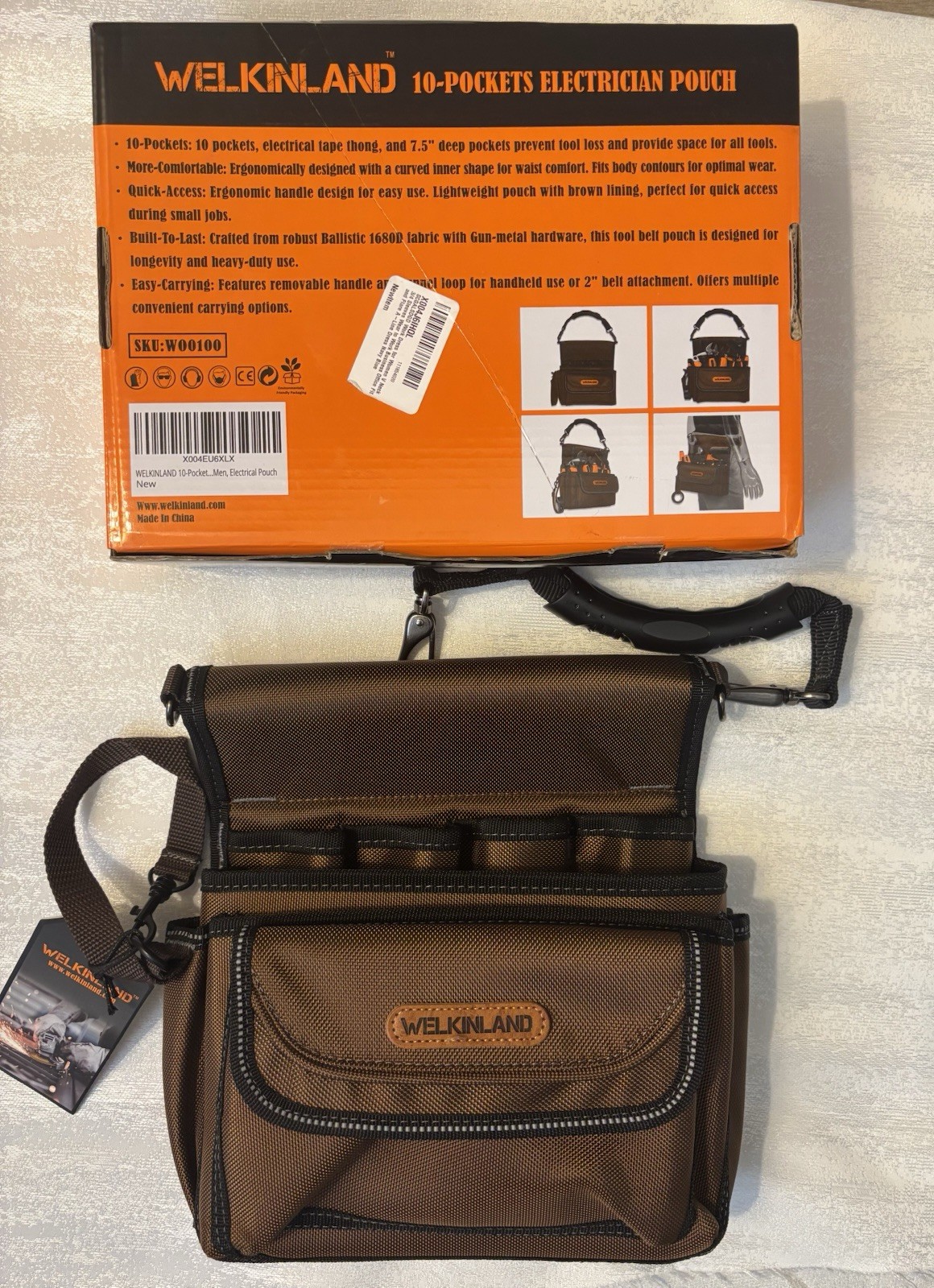 WELKINLAND 10-Pockets Electrician Pouch Tools Belts Heavy Duty Electrician Tool