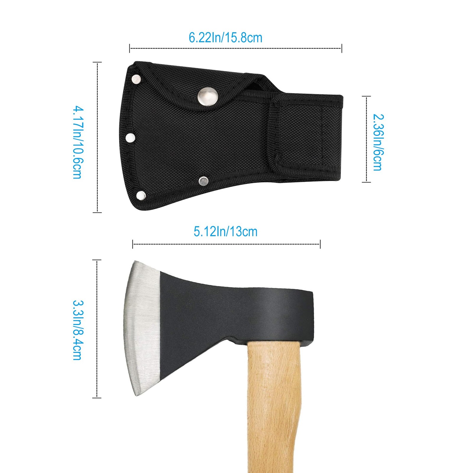 Hatchet Head Sheath Holster, Black Axe Cover for 1-1/4lb Axe, Double…