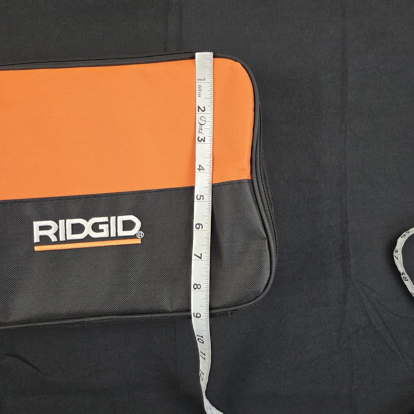 RIDGID Tool Storage Bag Orange Zipper 12X9