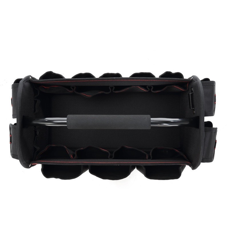 16 inch Open Tool Tote Heavy Duty Tool Bag W/ 20 Pockets & Steel Handle New