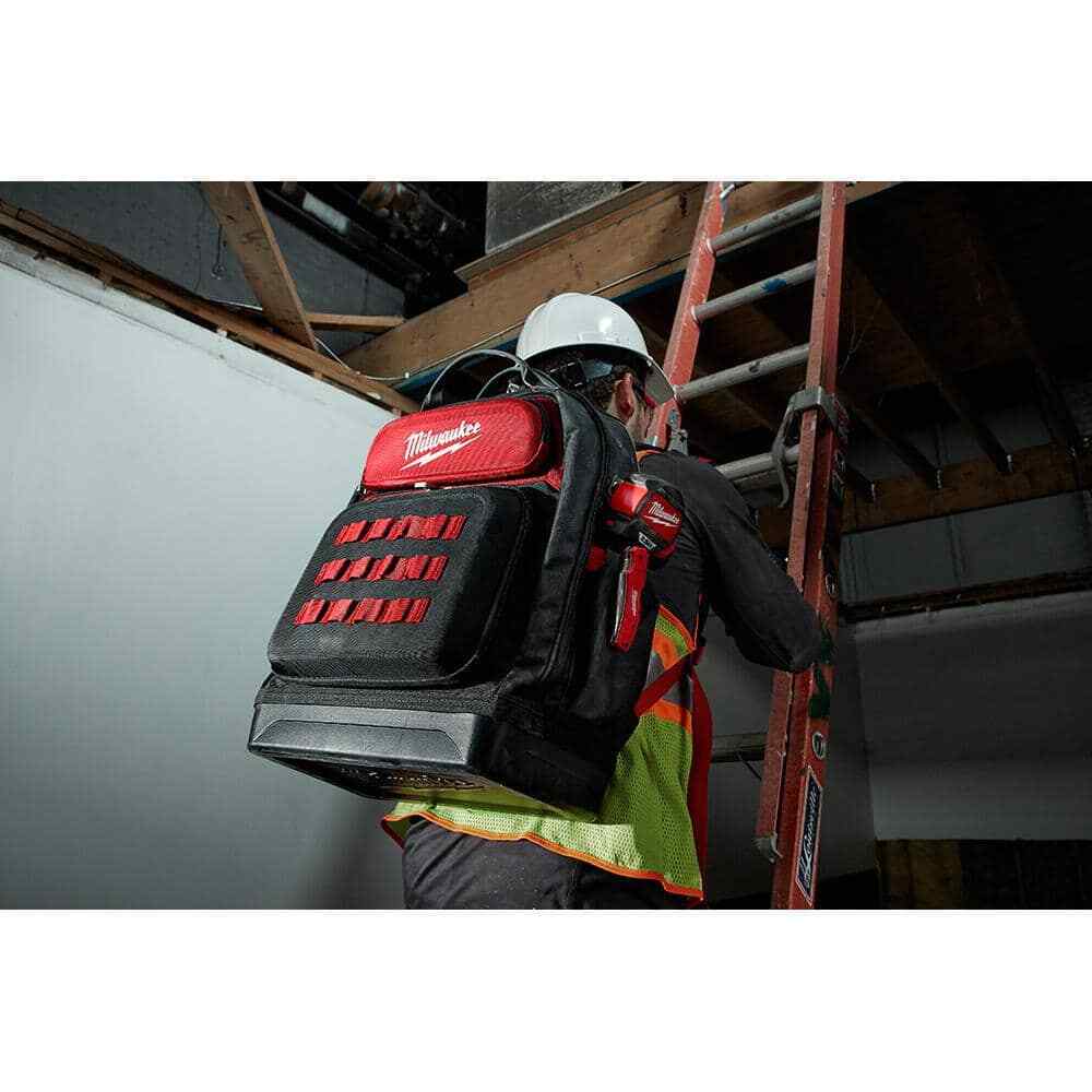 Milwaukee Jobsite Backpack Heavy-Duty Tear-Resistant Tool Storage Hardshell