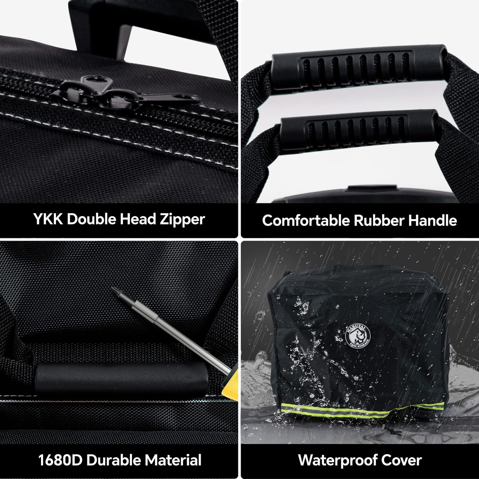 MARUTAI 18» Rolling Tool Bag, Waterproof Tool Bag with Wheels, Portable Stor…