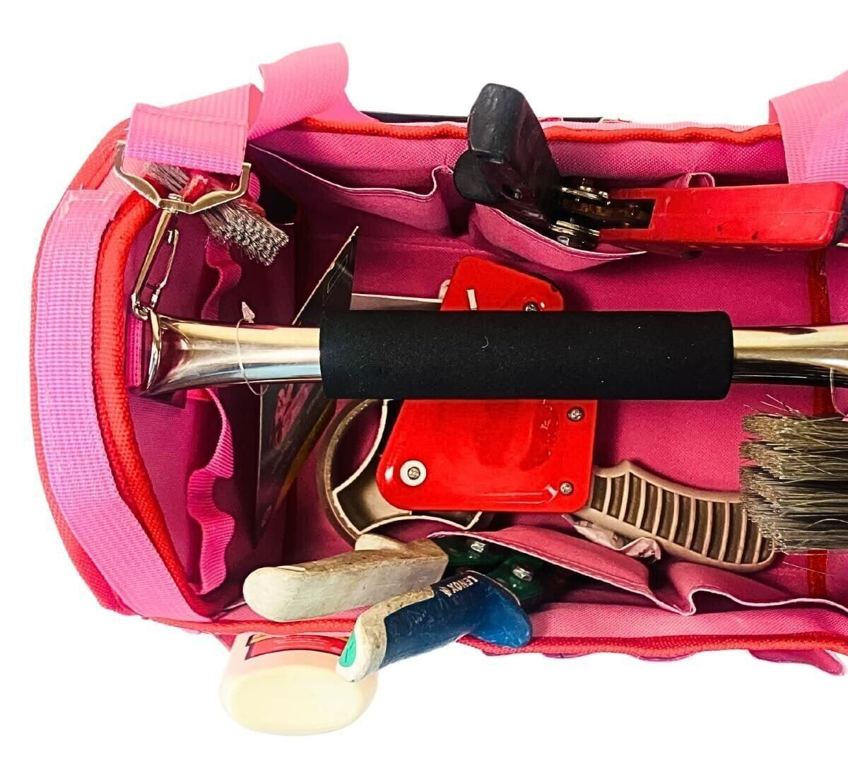 RAVEN 12.5″ Pink Tool Carry-All Tool Bag | Premium Canvas with Multi-Pockets…