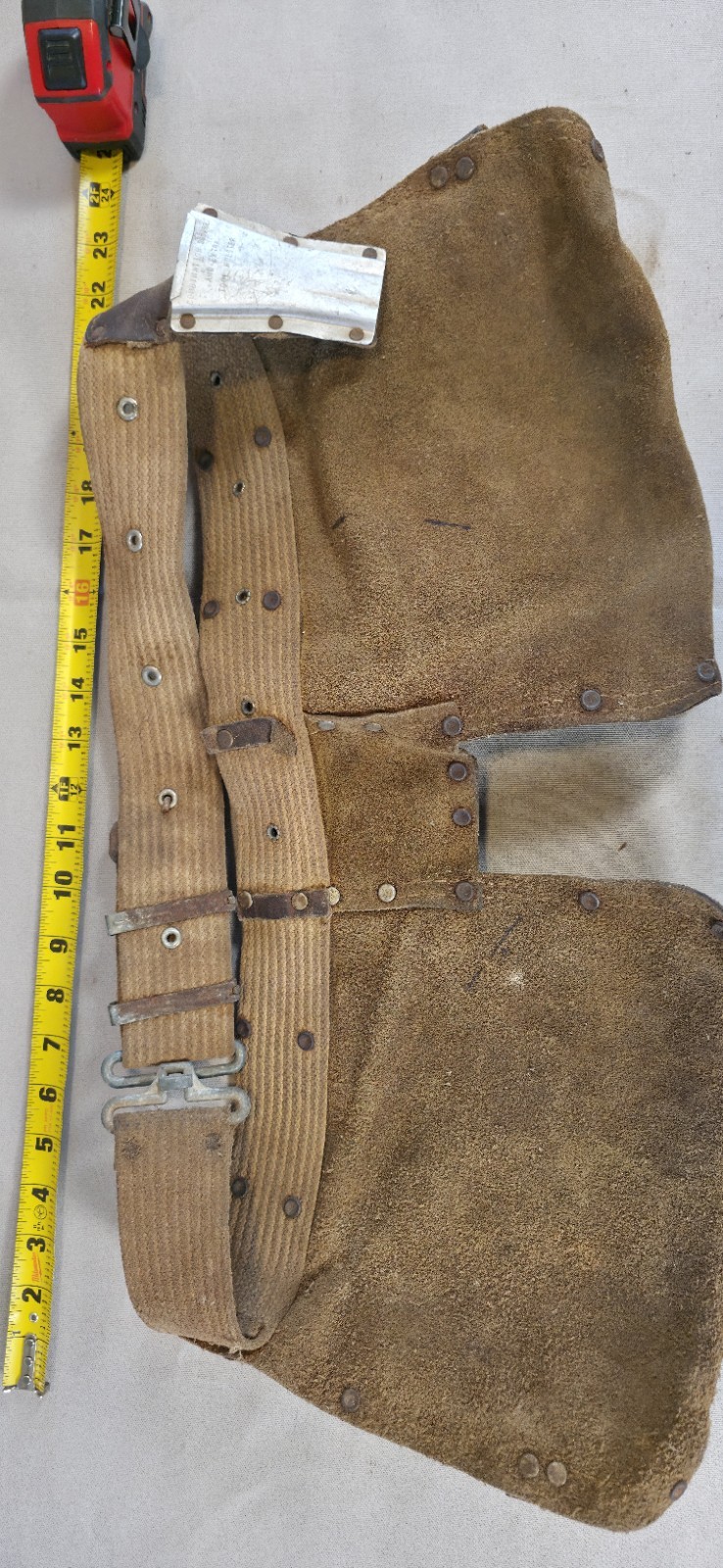 Craftsman No 45147 Vintage Leather Carpenter Tool Apron Belt Combination Square