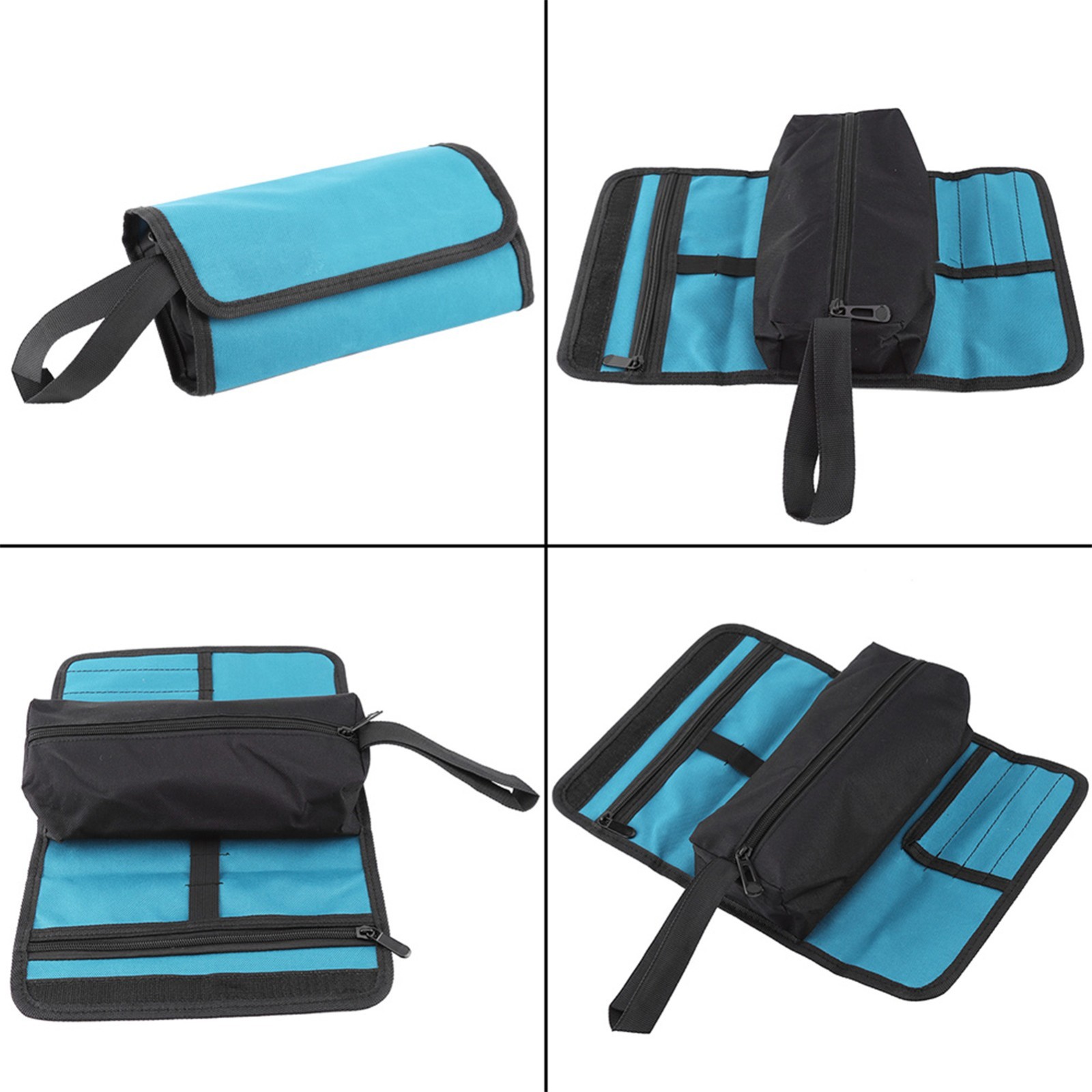 Foldable Electrician Tool Roll Bag Multi-Pocket Portable Hardware Storage Bag