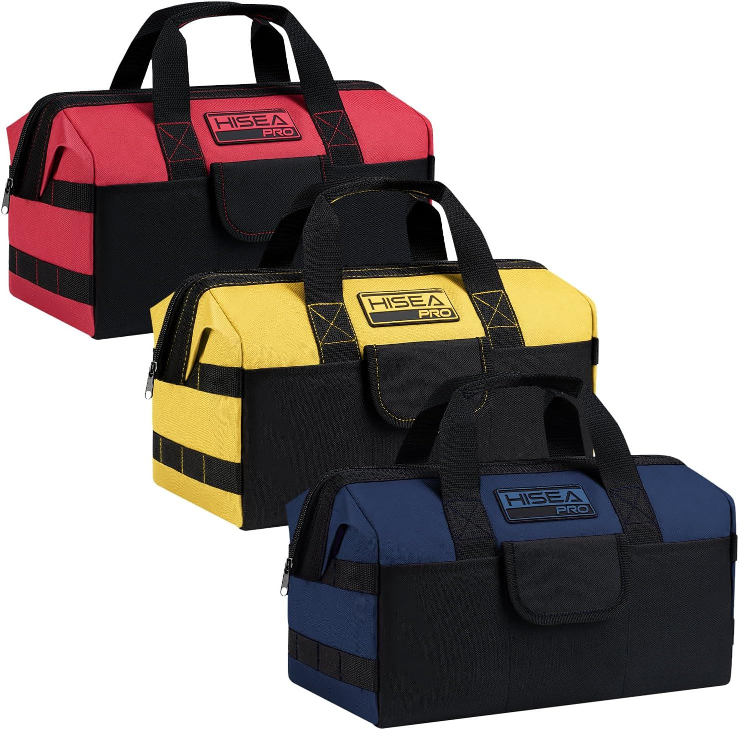 3 Pack Heavy Duty Tool Bag with Storage Pockets, 16-Inch Tools Organizer Tote wi