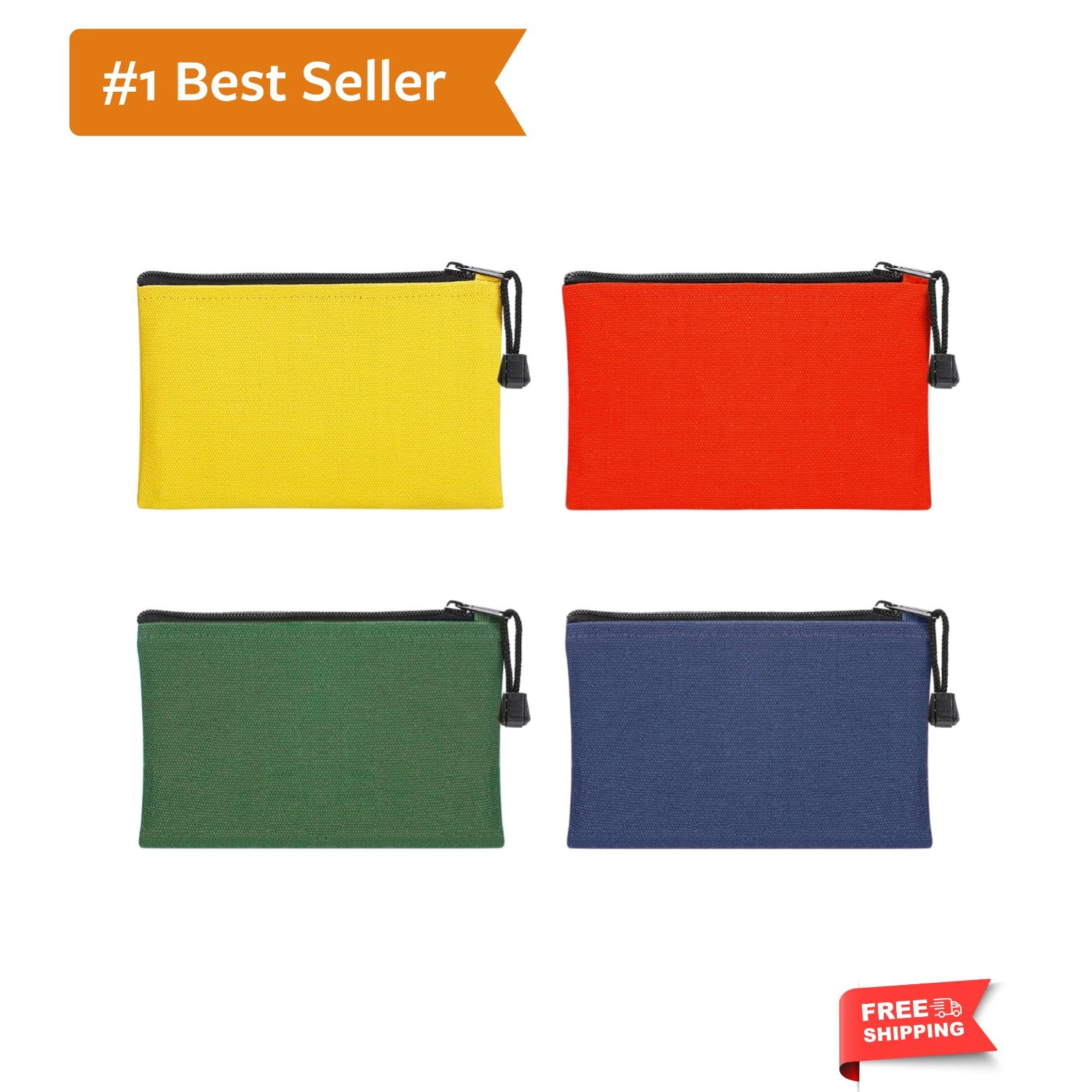 7»x4.7» Canvas Tool Bags Pouches – 4 Pack Heavy Duty Zipper Pouch Set, Mult…