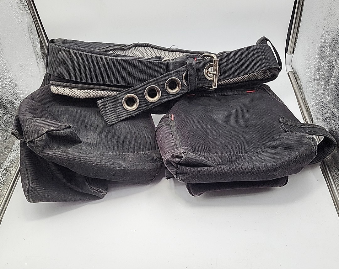 Husky Tool Belt Contractor 2 Bag 10 Pocket Work Belt Black Hammer Loop Carpenter