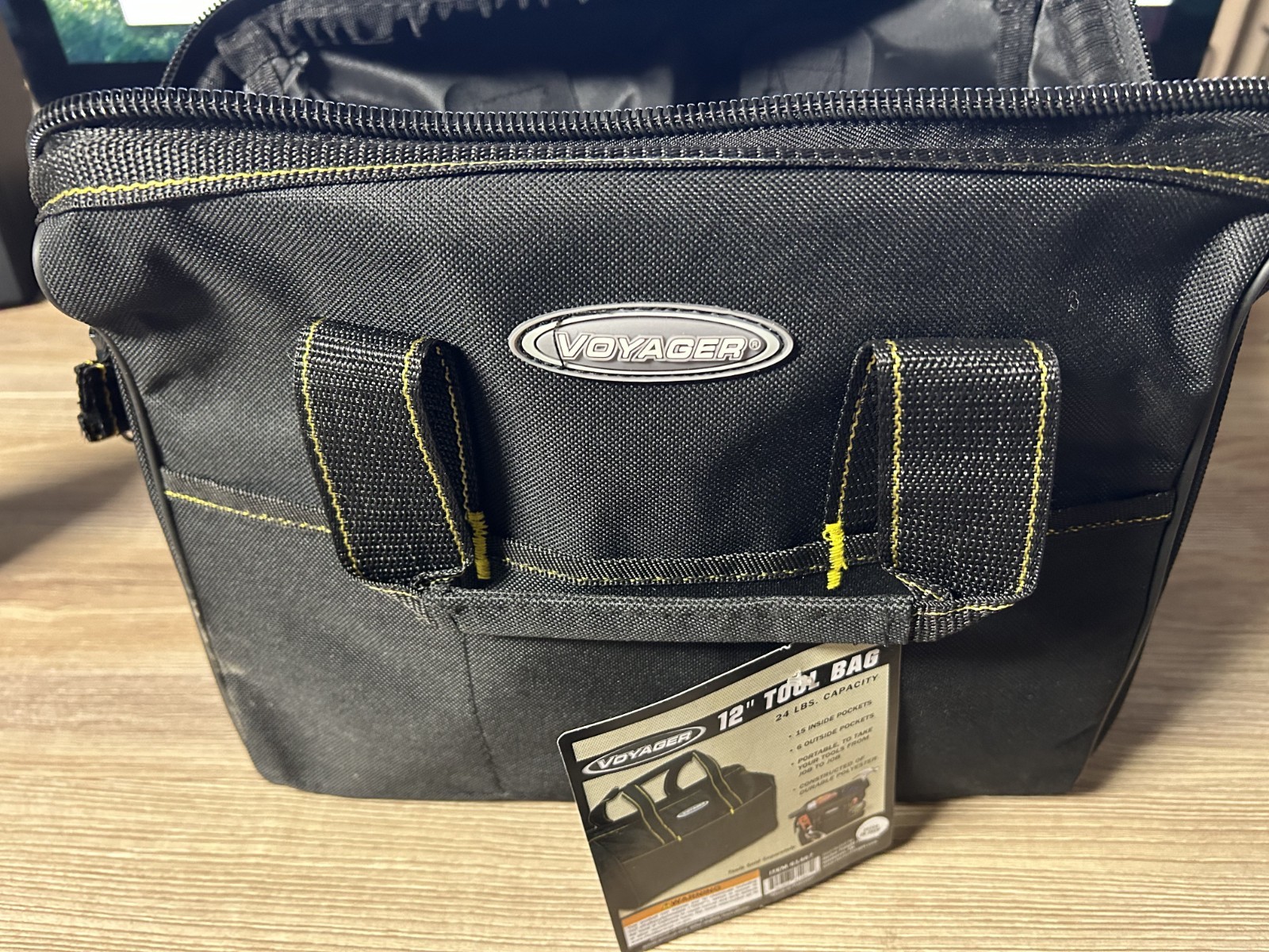 Voyager 12″ Tool Bag 24lbs Capacity 15 Pockets Black w/ Tags New Polyester
