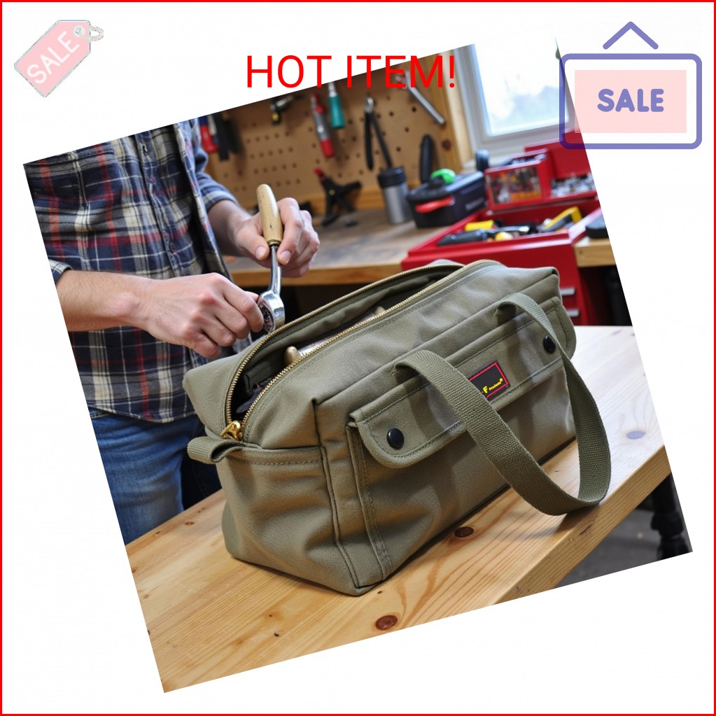 G & F PRODUCTS Waxed Canvas Military Duffle Bag, Water-Resistant, Adjustable Str
