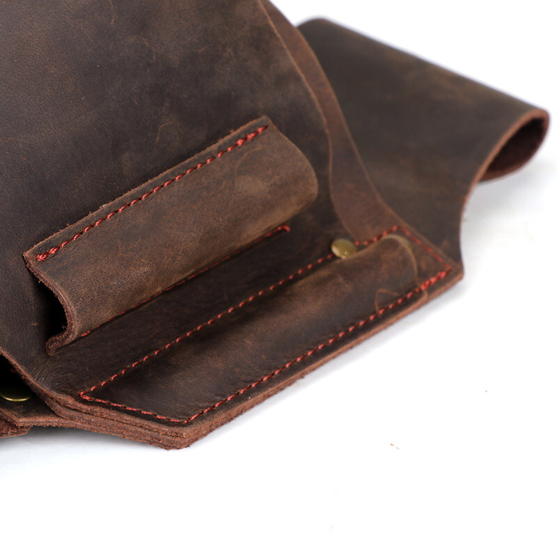 TOURBON Leather Tool Carrier Belt Pouch Felling Bucking Wedge Holster File Case