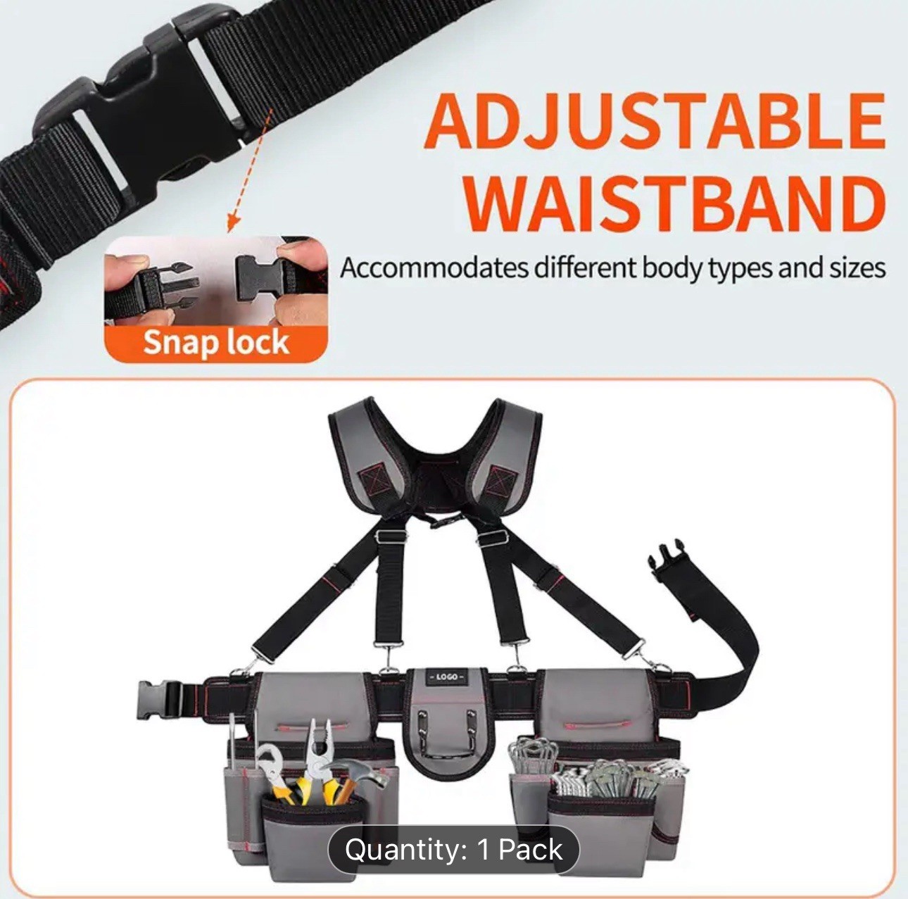 Tool Belt with Suspenders – Tool Belts for Men, 12 Pockets Tool Belt, Heavy Duty