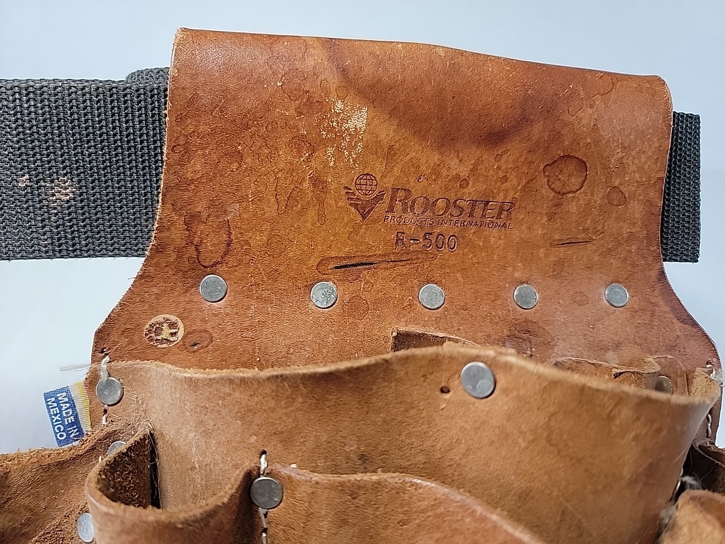 Vintage Genuine Leather Electrician Tool Pouch Bag By Rooster R-500