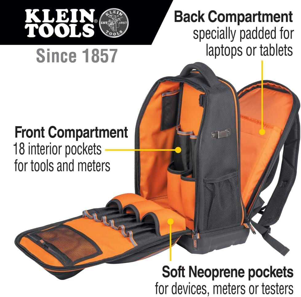 Tradesman Pro Laptop Backpack with 11-in-1 Multi-Bit Screwdriver Set