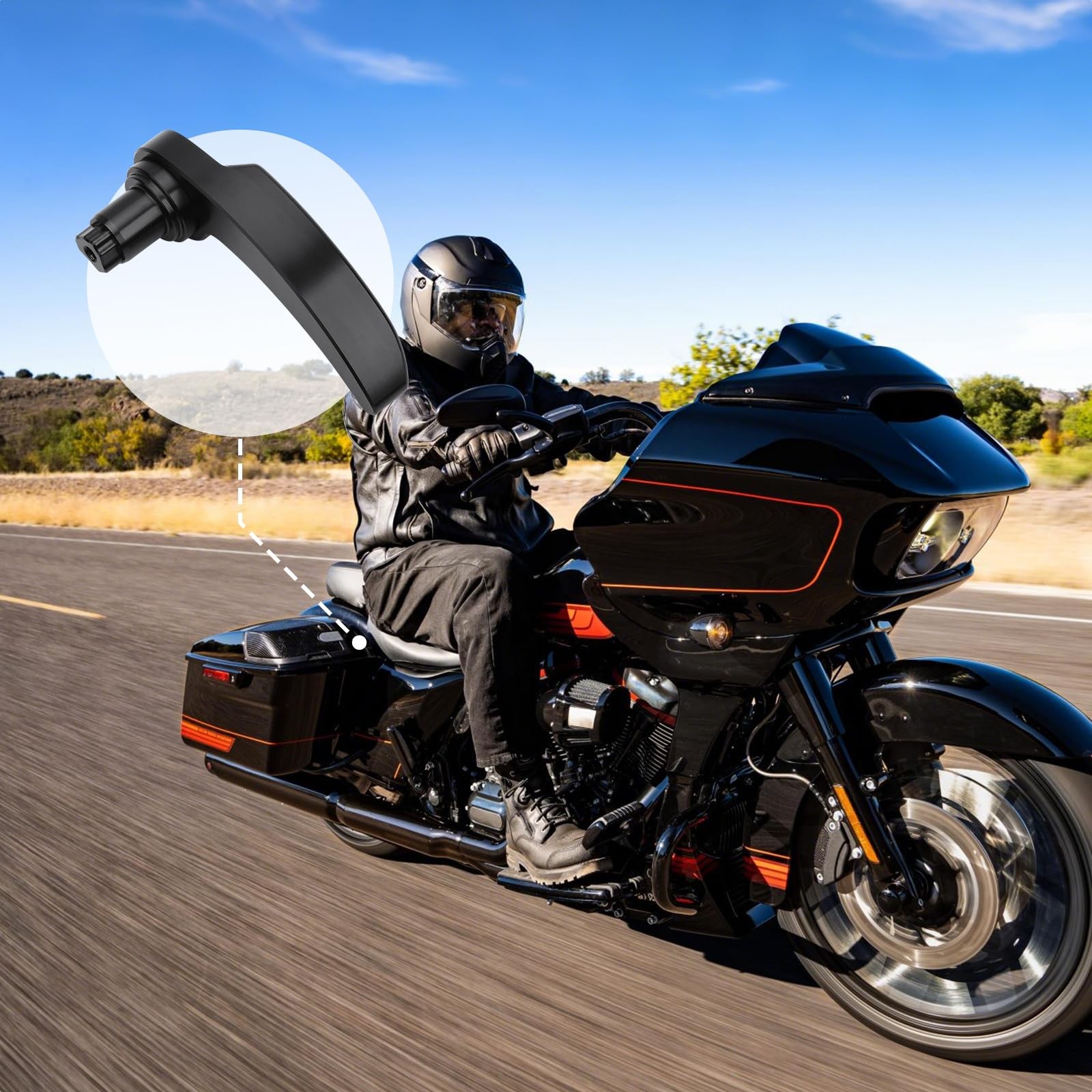 VG MOTO Gloss Black Saddlebag Latch Kit, Stainless Steel Saddle Bag Lid Lifte…