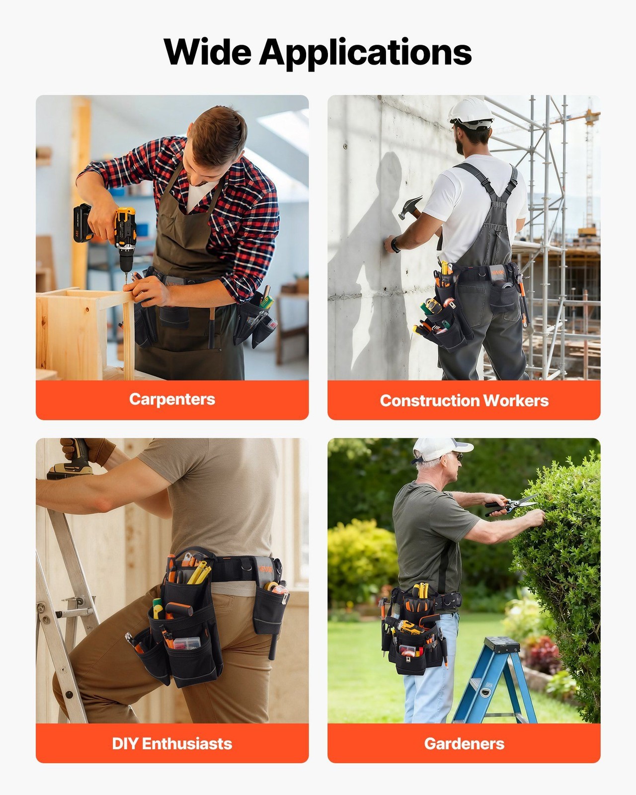 Construction-Ready 18-Pocket Harness with 600D Ripstop Build