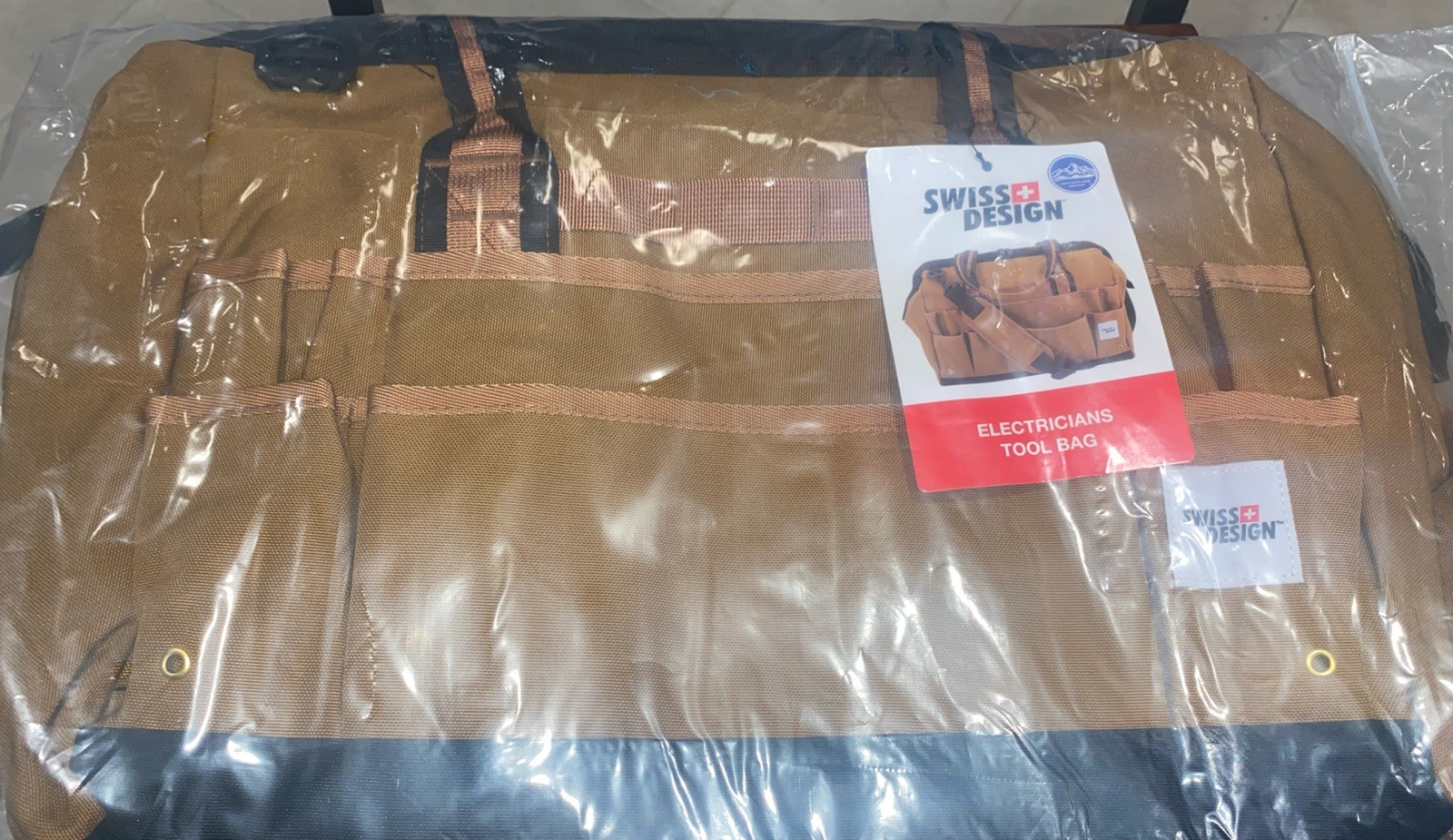 Canvas 26 Pocket Tool Bag Carrier w/ strap Electrician Mechanic Maintenance NWT