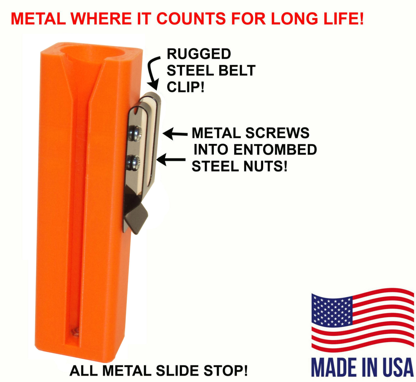 7» EZ SQUARE BELT HOLDER Tool Clip METAL PARTS for 7″ Speed Square Made in USA!