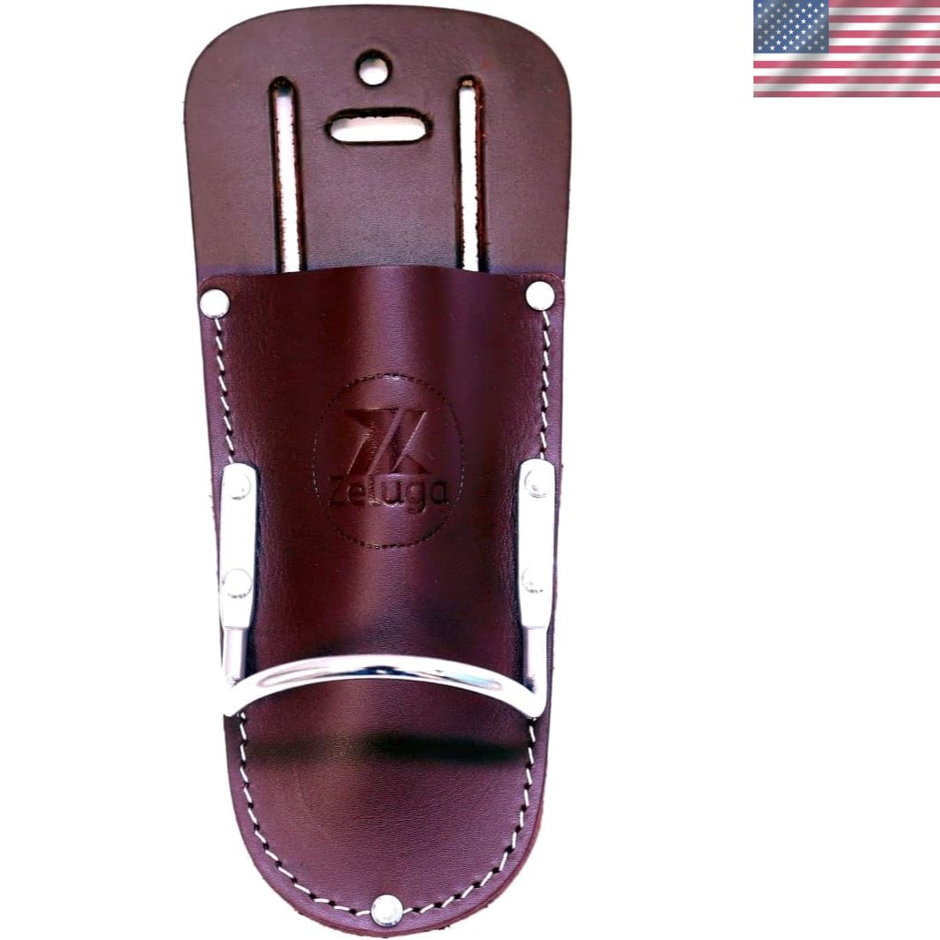 Professional Grade Heavy Duty Hammer Holder in Cherry with Tough Leather Sheath