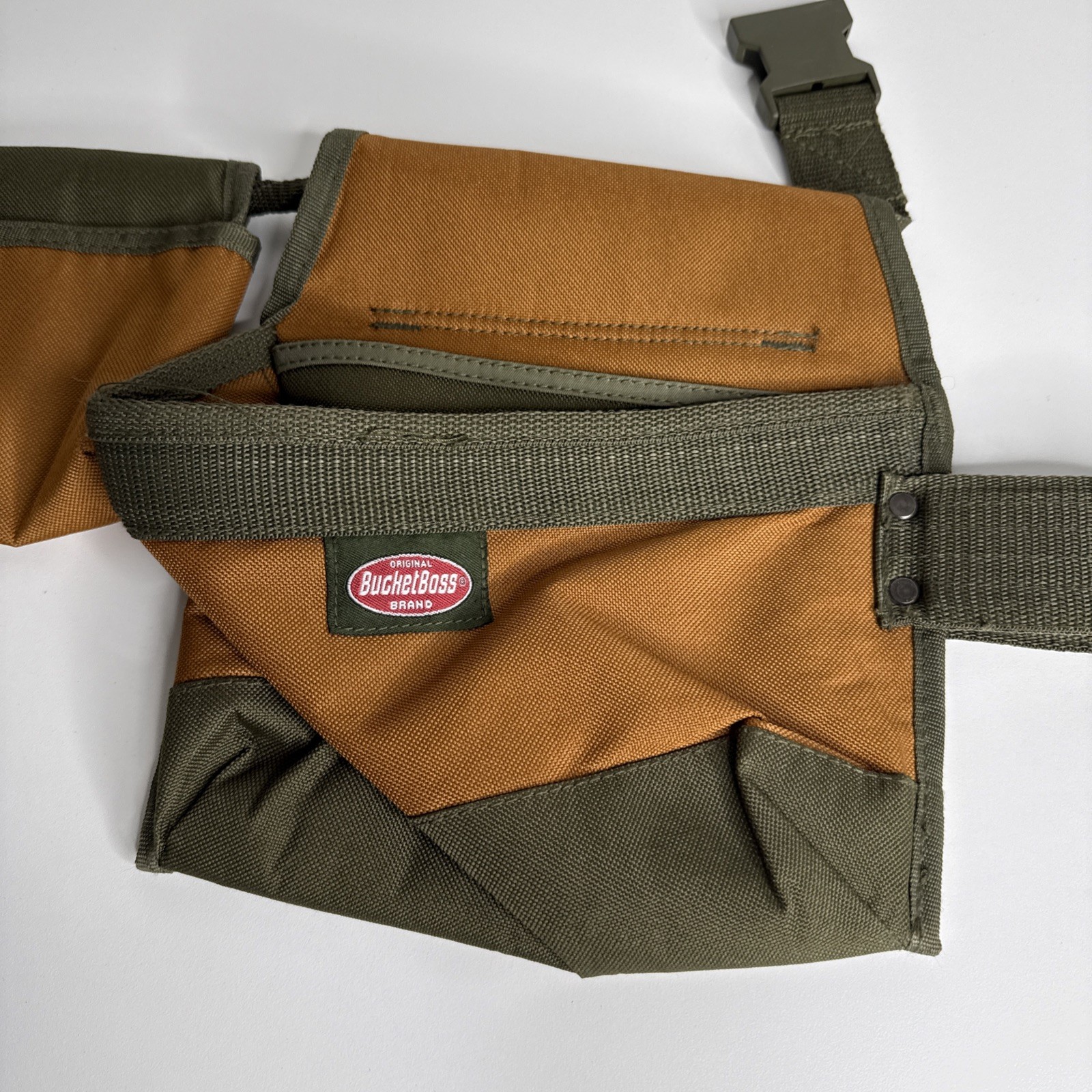 Double BucketBoss Builders Rig Tool Belt with Belt Hammer Holder and Pouch