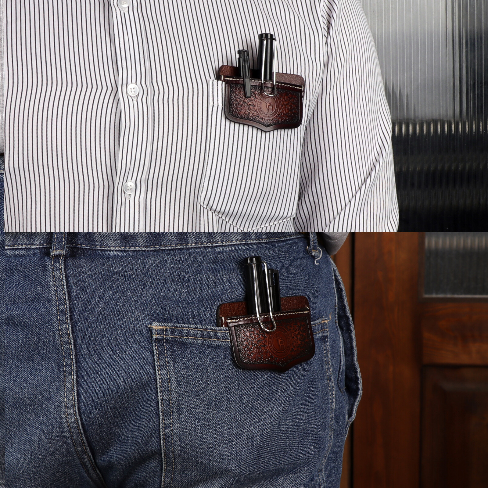 TOURBON Shirt Pocket Protector Pen Pouch For Construction Worker Doctors Nurses